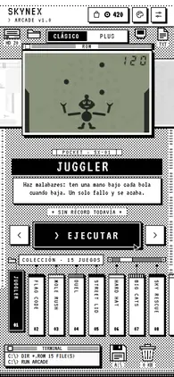 Menú de la app con el estilo Blanco y negro